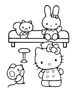 A coloring page of hello kitty